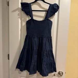 Altar'd State Dark Blue Ruffled Dress